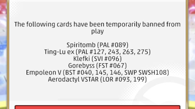 TCG Live banned pokemon cards